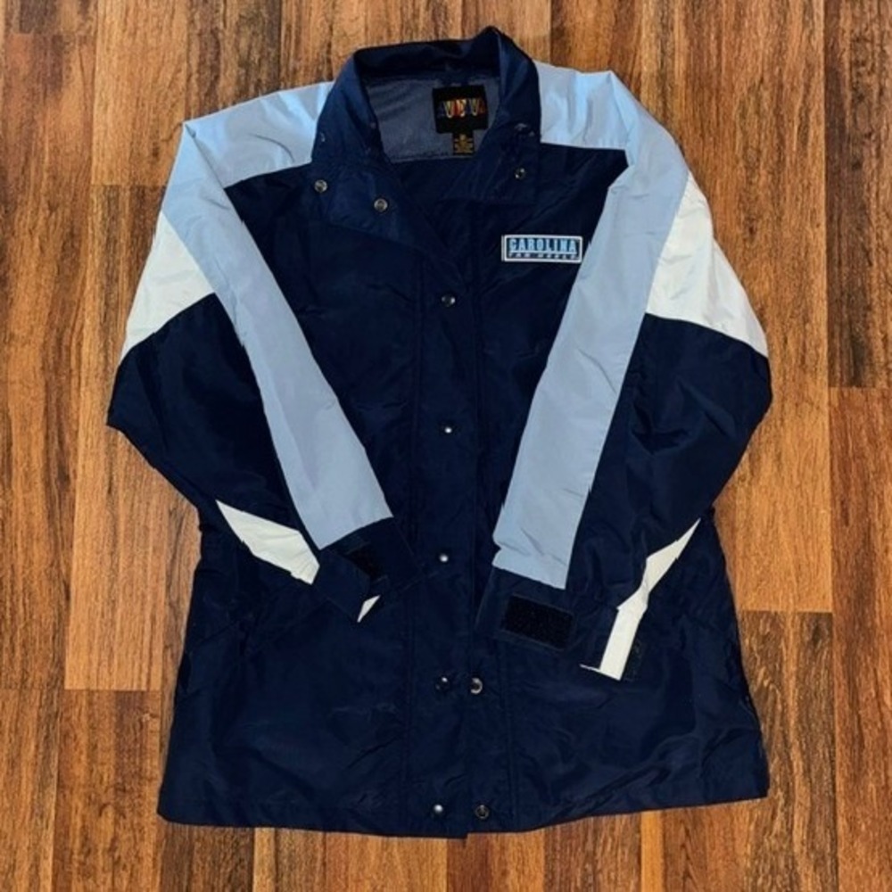 Vintage Vidava UNC Tar Heels Windbreaker Jacket Navy Blue White Mens Medium